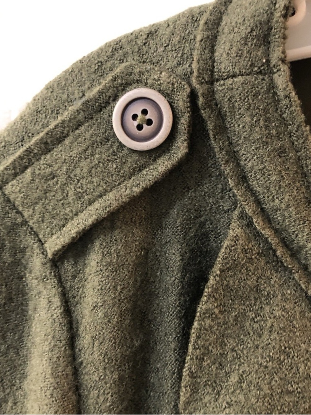 EUC CHICO’S Deep Olive Boiled Wool Blazer or Jacket Depending on Occasion, GREAT - Picture 2 of 16